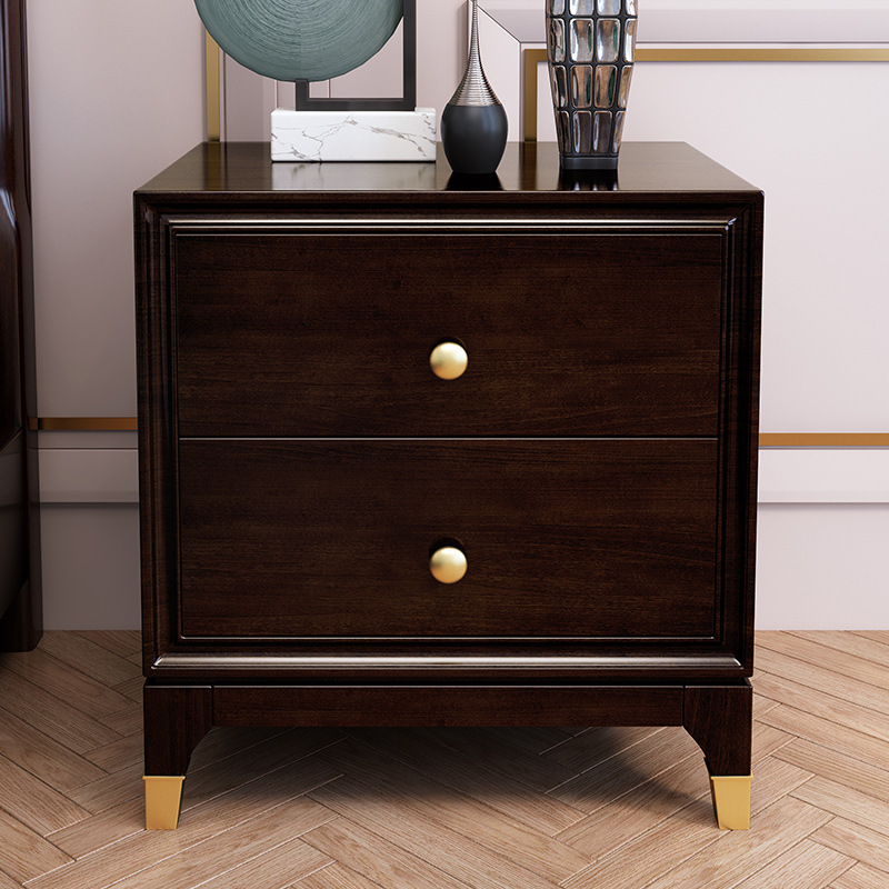 American furniture light luxury cherry wood solid wood bedside table