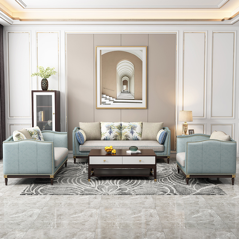 American furniture light luxury sofa modern small apartment head layer cowhide simple style furniture