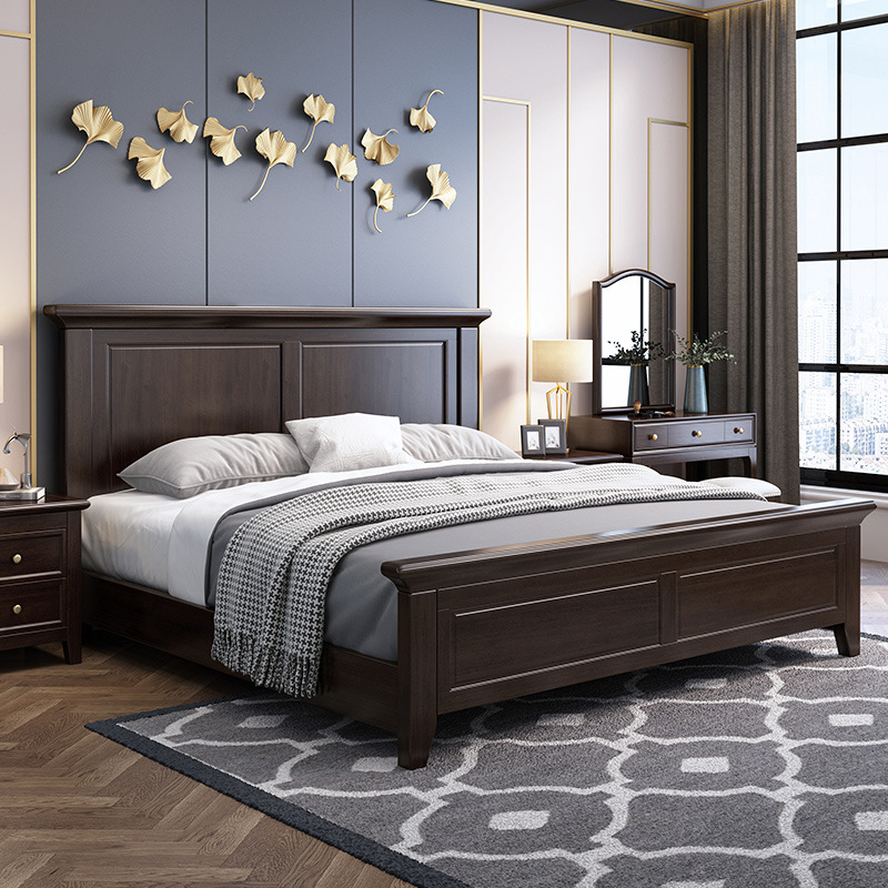 Shunde furniture American furniture pure solid wood bed light luxury double bed Shunde furniture American furniture pure solid wood bed light luxury double bed