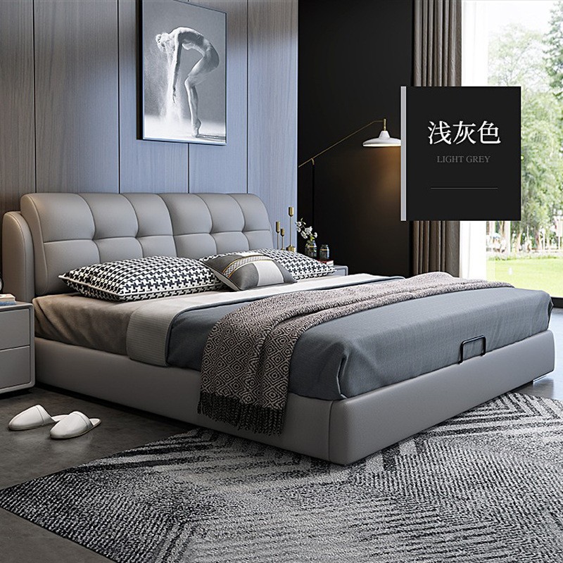 现代简约皮艺高箱双人床 1740元/套 现代简约皮艺高箱双人床 1740元/套