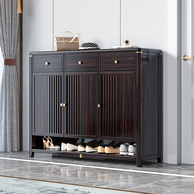 新中式家具 胡桃木实木鞋柜换鞋凳 新中式家具 胡桃木实木鞋柜换鞋凳