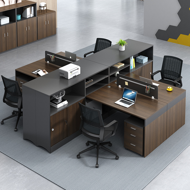 办公家具 简约现代财务桌2/4/6/8位屏风办公桌椅组合