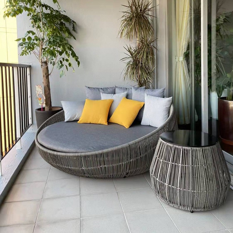 Outdoor furniture Outdoor sofa Homestay Round bed sofa Garden Villa casual balcony sofa