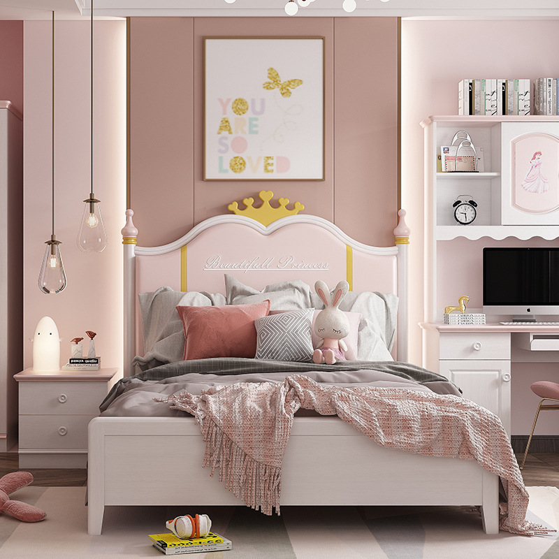 儿童家具 韩式儿童床皇冠公主床少女梦幻城堡单人床 儿童家具 韩式儿童床皇冠公主床少女梦幻城堡单人床