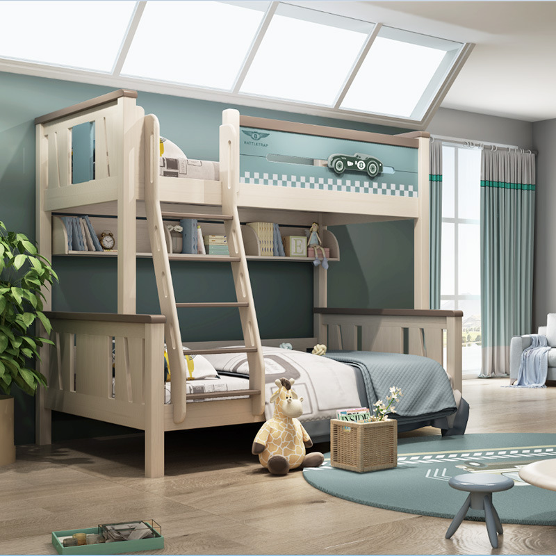 儿童家具 韩式全实木高低床上下床双层床多功能双人儿童床 儿童家具 韩式全实木高低床上下床双层床多功能双人儿童床