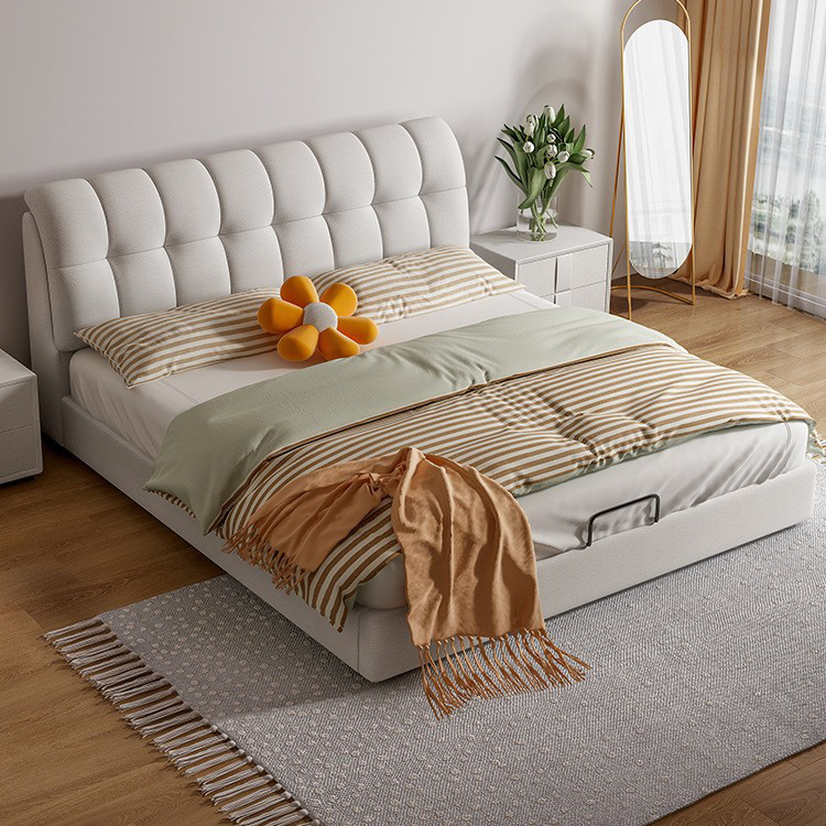 简约家具 现代简约储物婚床轻奢意式软床 主卧真皮床 简约家具 现代简约储物婚床轻奢意式软床 主卧真皮床