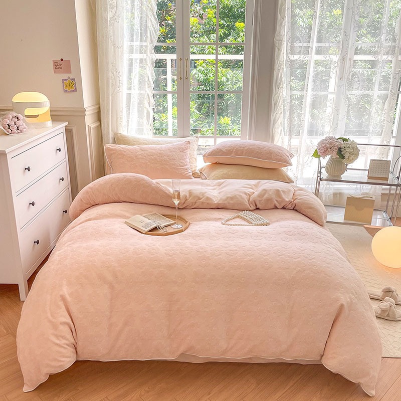 家居家纺 韩版小花花加厚牛奶绒四件套