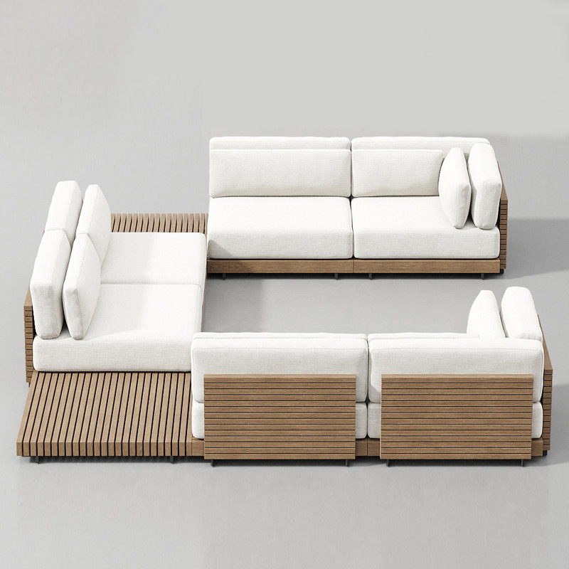 Outdoor furniture simple art outdoor sofa teak leisure sofa Outdoor furniture simple art outdoor sofa teak leisure sofa