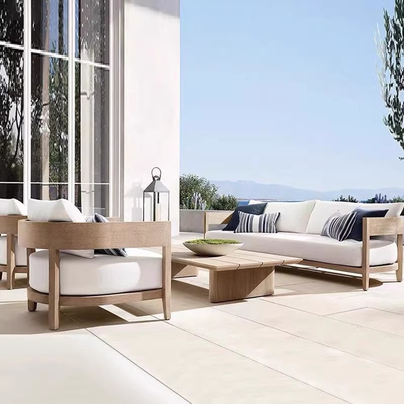 Outdoor furniture garden outdoor leisure chair outdoor solid wood sofa combination Outdoor furniture garden outdoor leisure chair outdoor solid wood sofa combination