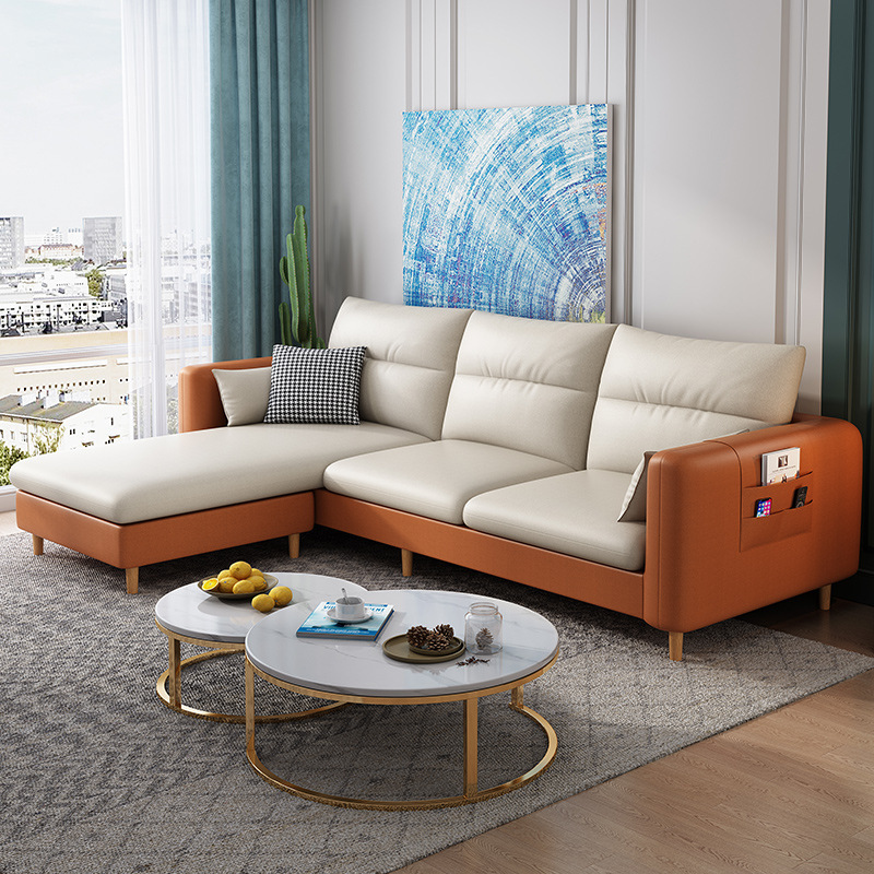 简约家具 现代布艺沙发大小户型 直排组合科技布沙发