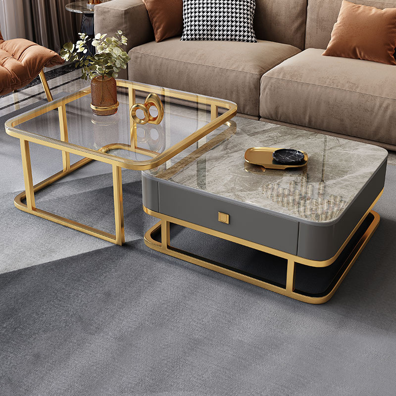 简约家具 轻奢意式岩板茶几电视柜 现代简约伸缩正方形茶几桌 简约家具 轻奢意式岩板茶几电视柜 现代简约伸缩正方形茶几桌