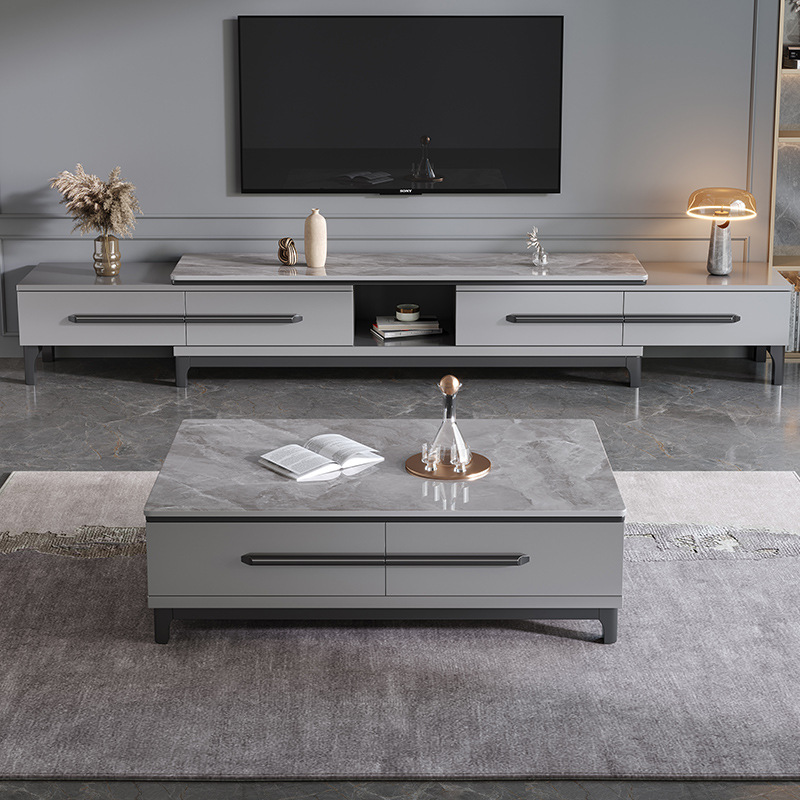 简约家具 亮光岩板茶几电视柜组合 简约客厅轻奢小户型 简约家具 亮光岩板茶几电视柜组合 简约客厅轻奢小户型