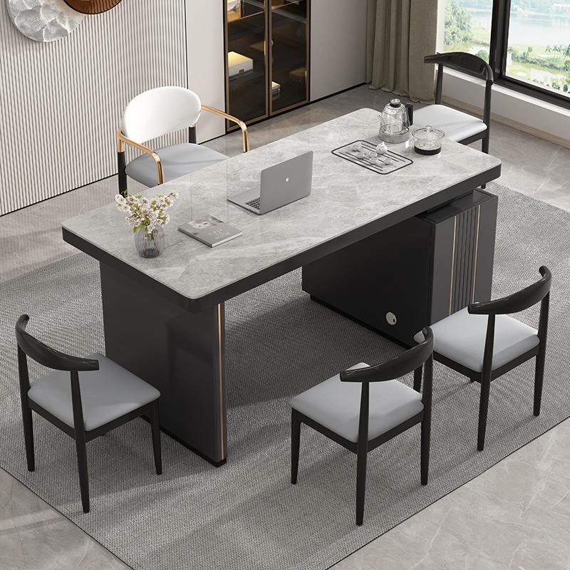 办公家具 意式轻奢岩板茶桌椅 现代简约办公泡茶桌 办公家具 意式轻奢岩板茶桌椅 现代简约办公泡茶桌