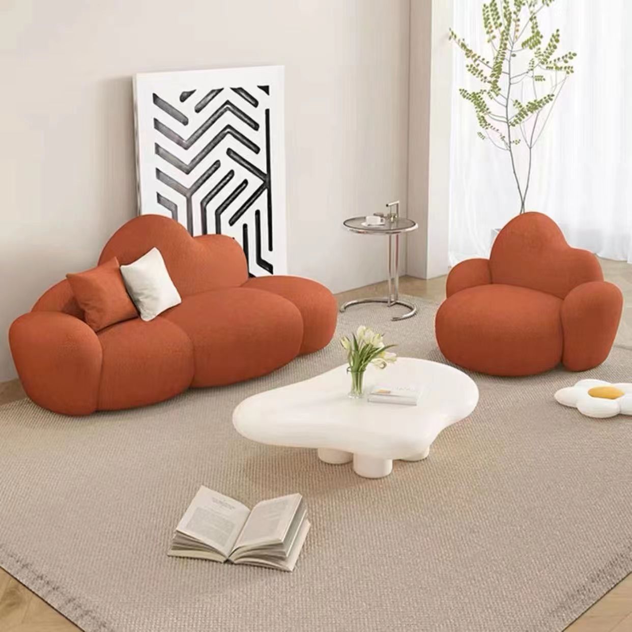 简约家具 网红布艺沙发奶油云朵沙发 简易轻奢双人沙发懒人沙发 简约家具 网红布艺沙发奶油云朵沙发 简易轻奢双人沙发懒人沙发