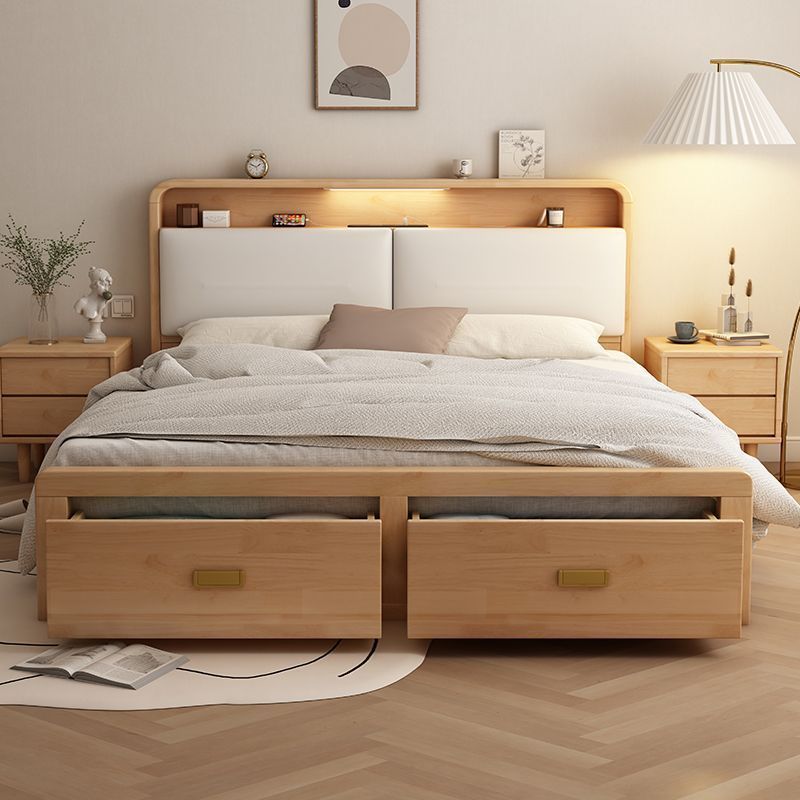 Nordic furniture Nordic solid wood bed Modern simple master bedroom double bed Nordic furniture Nordic solid wood bed Modern simple master bedroom double bed