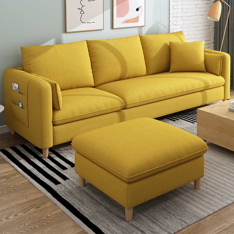 Nordic furniture Nordic fabric sofa simple modern 123 combination of unwashed solid wood fabric sofa Nordic furniture Nordic fabric sofa simple modern 123 combination of unwashed solid wood fabric sofa