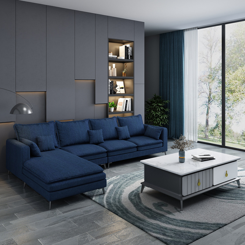 Nordic furniture living room latex new fabric sofa modern simple network red technology cloth sofa