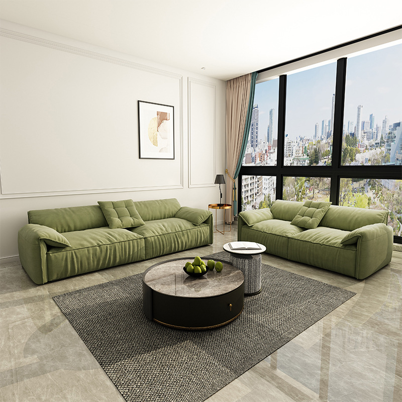 Nordic furniture sofa double technology cloth straight row down net red fabric sofa