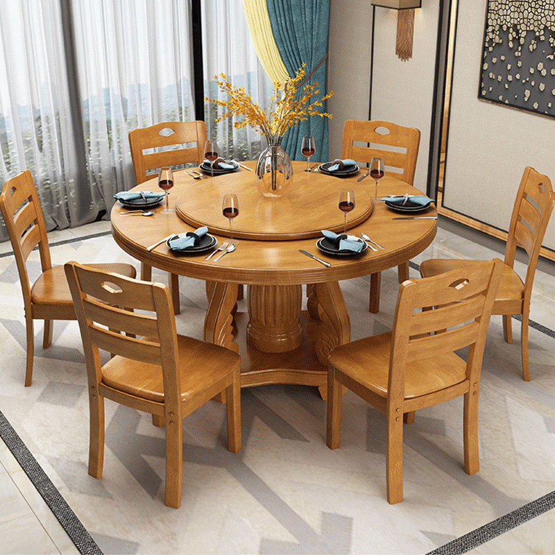 Chinese furniture modern Chinese simple round table chair with turntable Chinese furniture modern Chinese simple round table chair with turntable