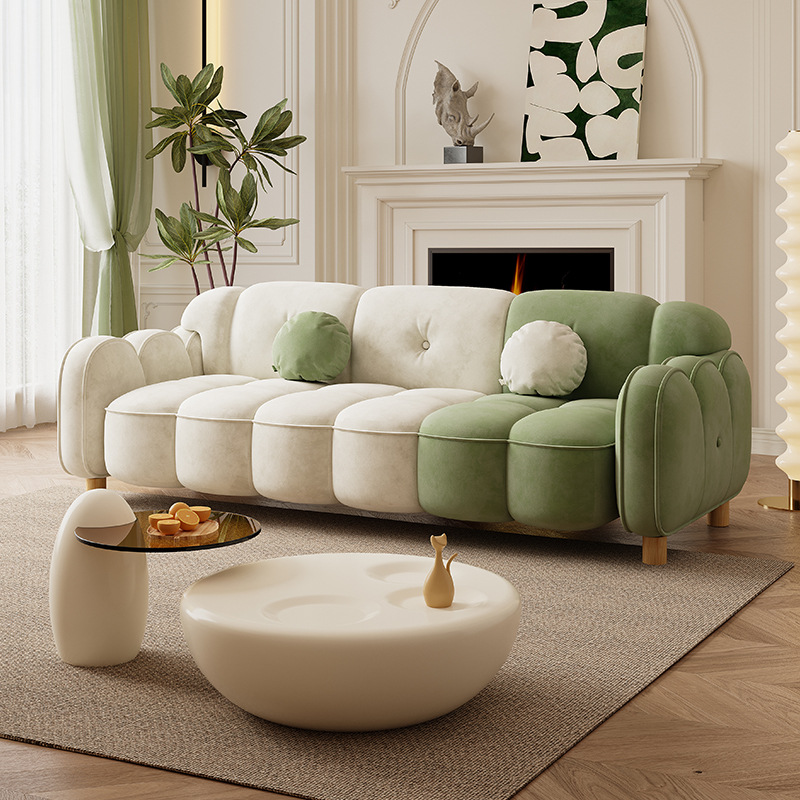 简约家具 云朵布艺沙发 简约现代客厅奶油风直排沙发