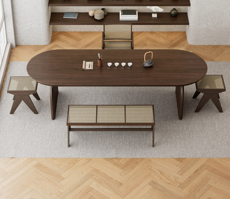 Tea table tea table Japanese solid wood tea table log large board meeting kung fu tea table