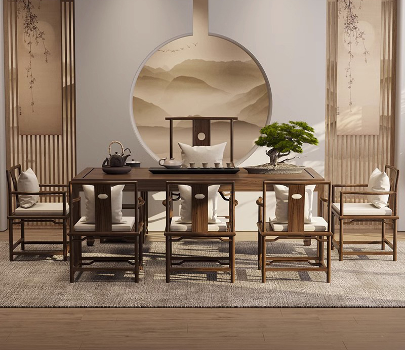 Tea table tea table new Chinese small apartment tea table log solid wood tea table combination Tea table tea table new Chinese small apartment tea table log solid wood tea table combination