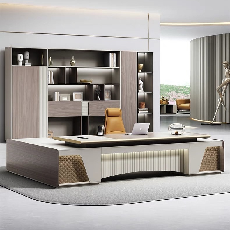 简约家具 简约现代办公桌 轻奢总裁桌老板桌