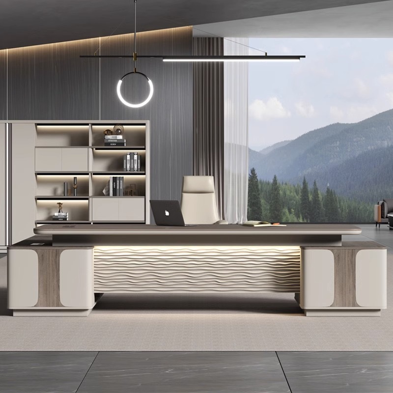 Office furniture boss desk simple modern light luxury large class table