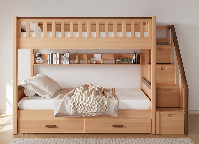 Children's furniture Bunk bunk bed Bunk bed high and low rubber wood solid wood bed