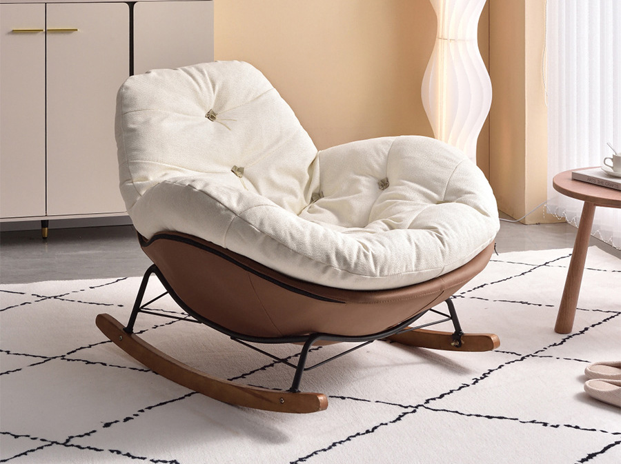 Rocking chair Lazy lounge chair Light luxury rocking chair balcony single sofa