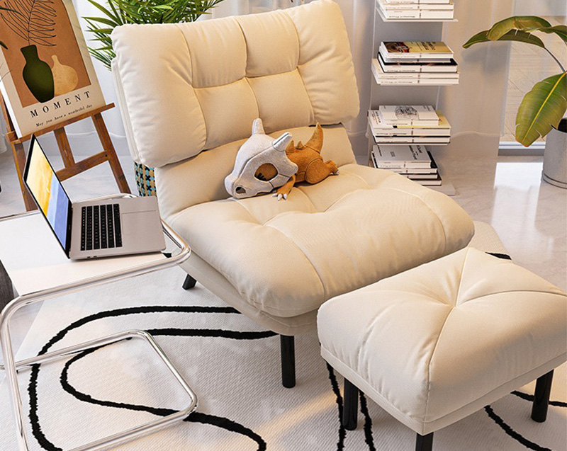 Lounger sofa single balcony lounge chair Folding sofa back-up chair can lie or sleep casual lounger tatami