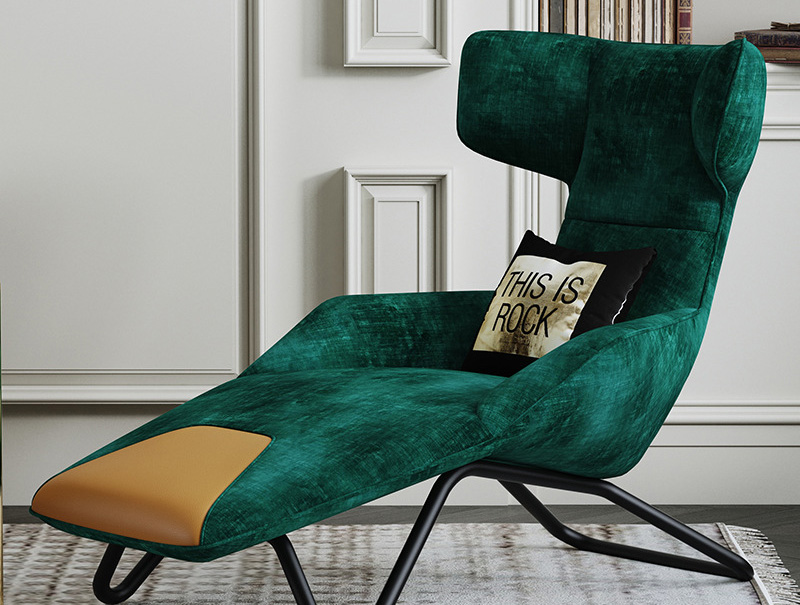 Post-modern simple style chair light luxury Nordic single sofa chair balcony living room lounge chair