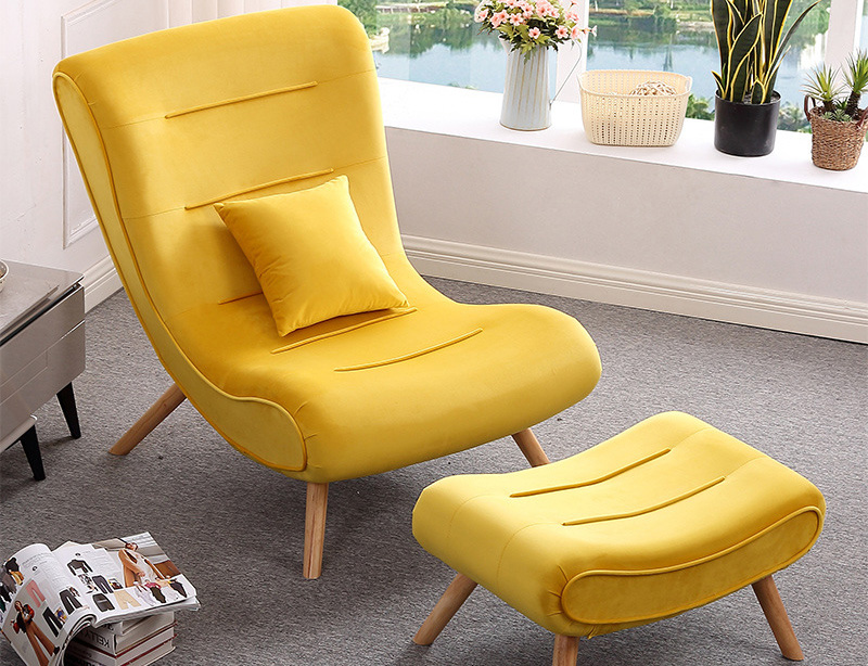 Nordic modern snail chair cloth lazy Tiger recliner Creative balcony single sofa chair