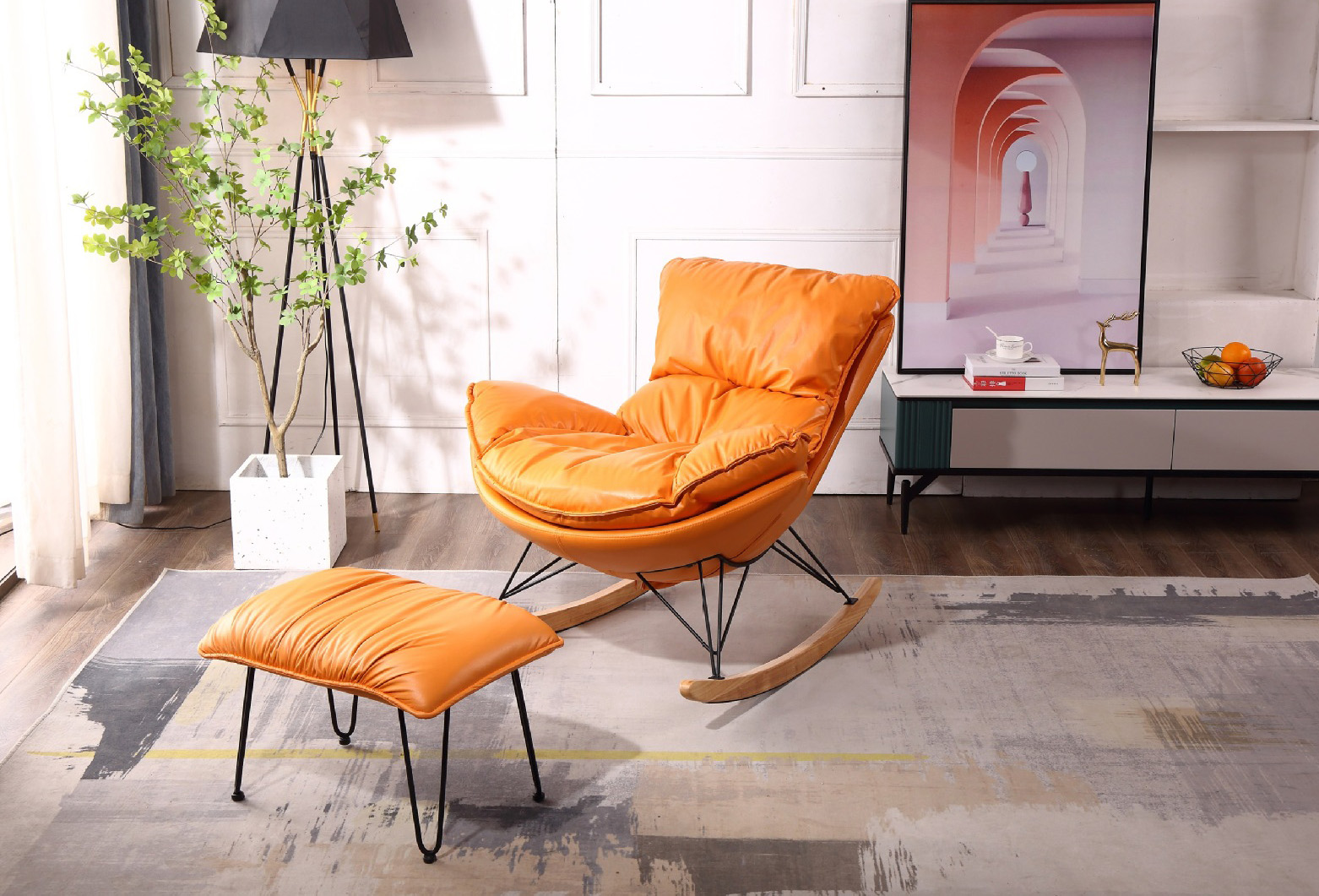 Lazy sofa rocking chair lounge lounge lounge chair Nordic light luxury rocking chair sofa chair