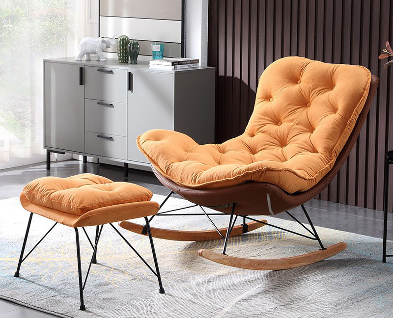 Nordic lazy sofa rocker single sofa chair modern simple balcony chaise longue