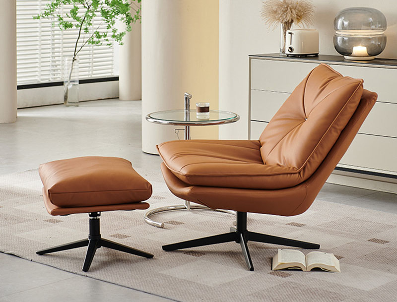 Simple casual sofa chair Swivel leather comfortable single chair Removable Tiger chair