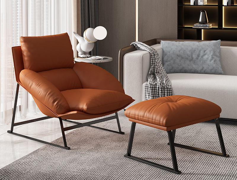 Modern simple lazy sofa Nordic single sofa chair light luxury lounge chair Italian balcony lounge chair