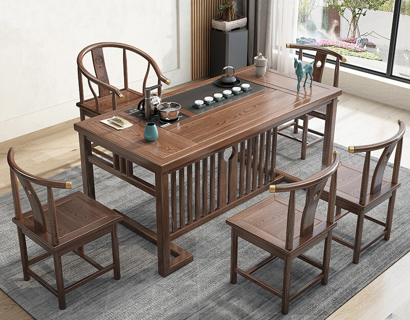 New Chinese modern simple office tea tea table Kung fu tea table set Zen tea table furniture New Chinese modern simple office tea tea table Kung fu tea table set Zen tea table furniture
