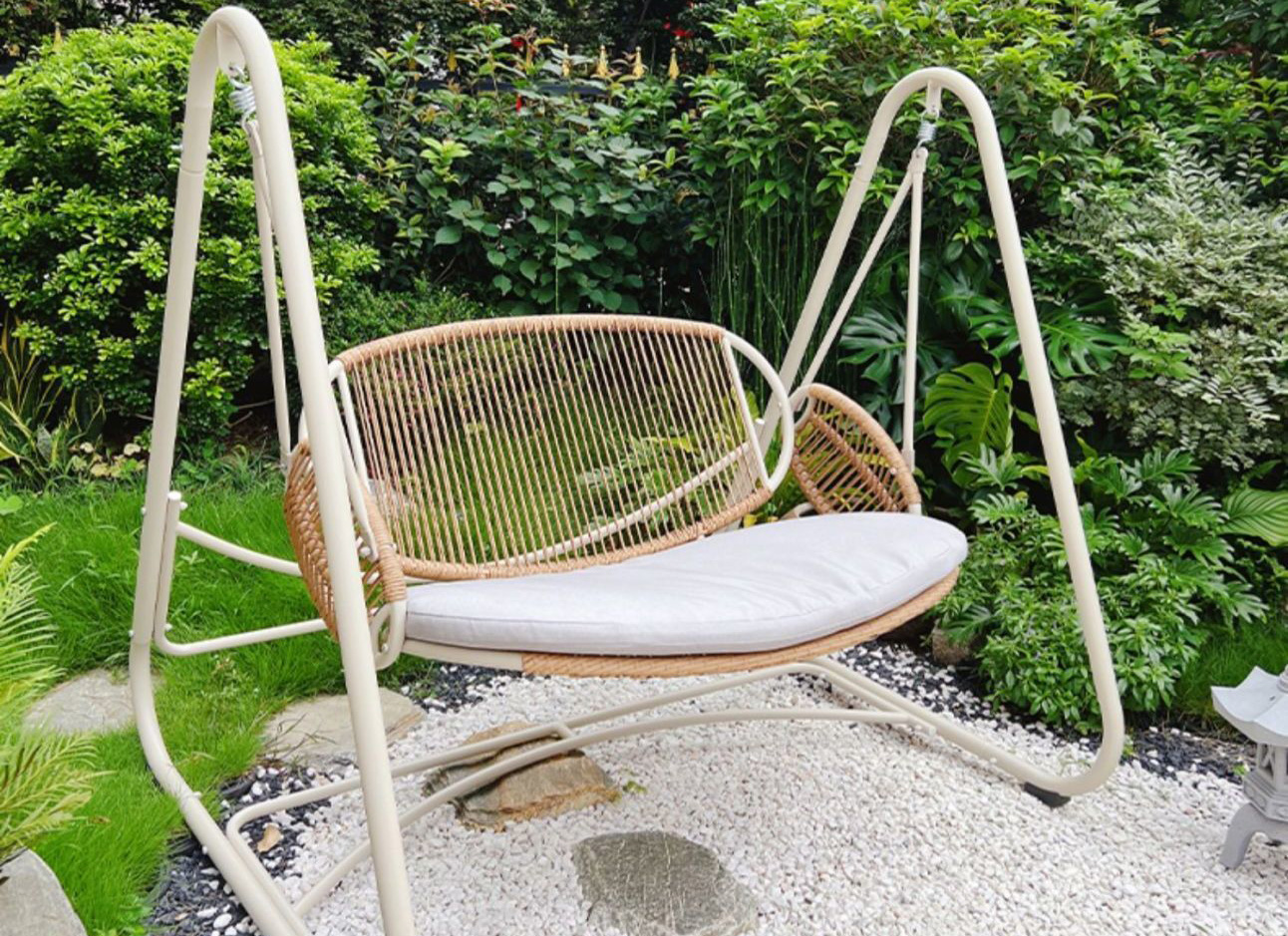 Garden swing Home balcony single hanging chair Villa terrace swing double outdoor garden rattan swing chair Garden swing Home balcony single hanging chair Villa terrace swing double outdoor garden rattan swing chair