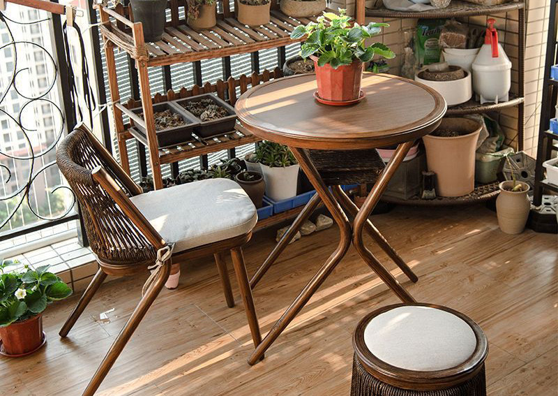 Balcony small table and chair rattan chair simple tea table small household leisure three-piece small apartment combination storage Rattan chair Balcony small table and chair rattan chair simple tea table small household leisure three-piece small apartment combination storage Rattan chair