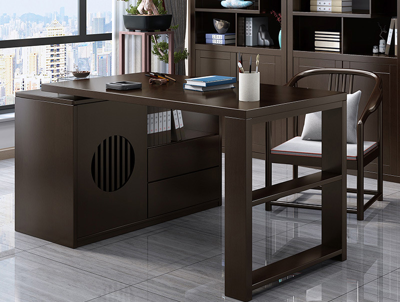 New Chinese solid wood desk modern simple study furniture set combination of a word board home office computer table