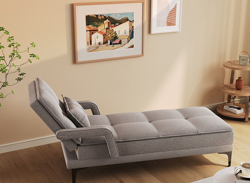 Modern fabric single chaise lounge chair small sofa bedroom balcony apartment chaise couch